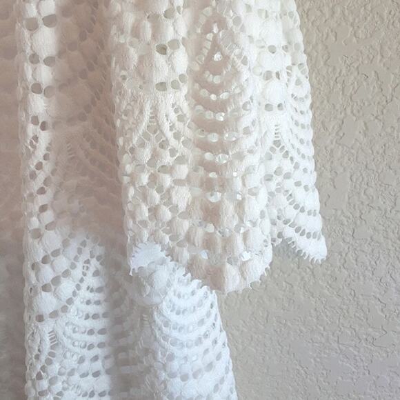 Lilly Pulitzer NEW Resort White Lexa Scalloped Shell Lace Off Shoulder Dress L - Picture 6 of 12